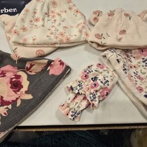 Gerber Pink and Gray Floral Hats Accessories